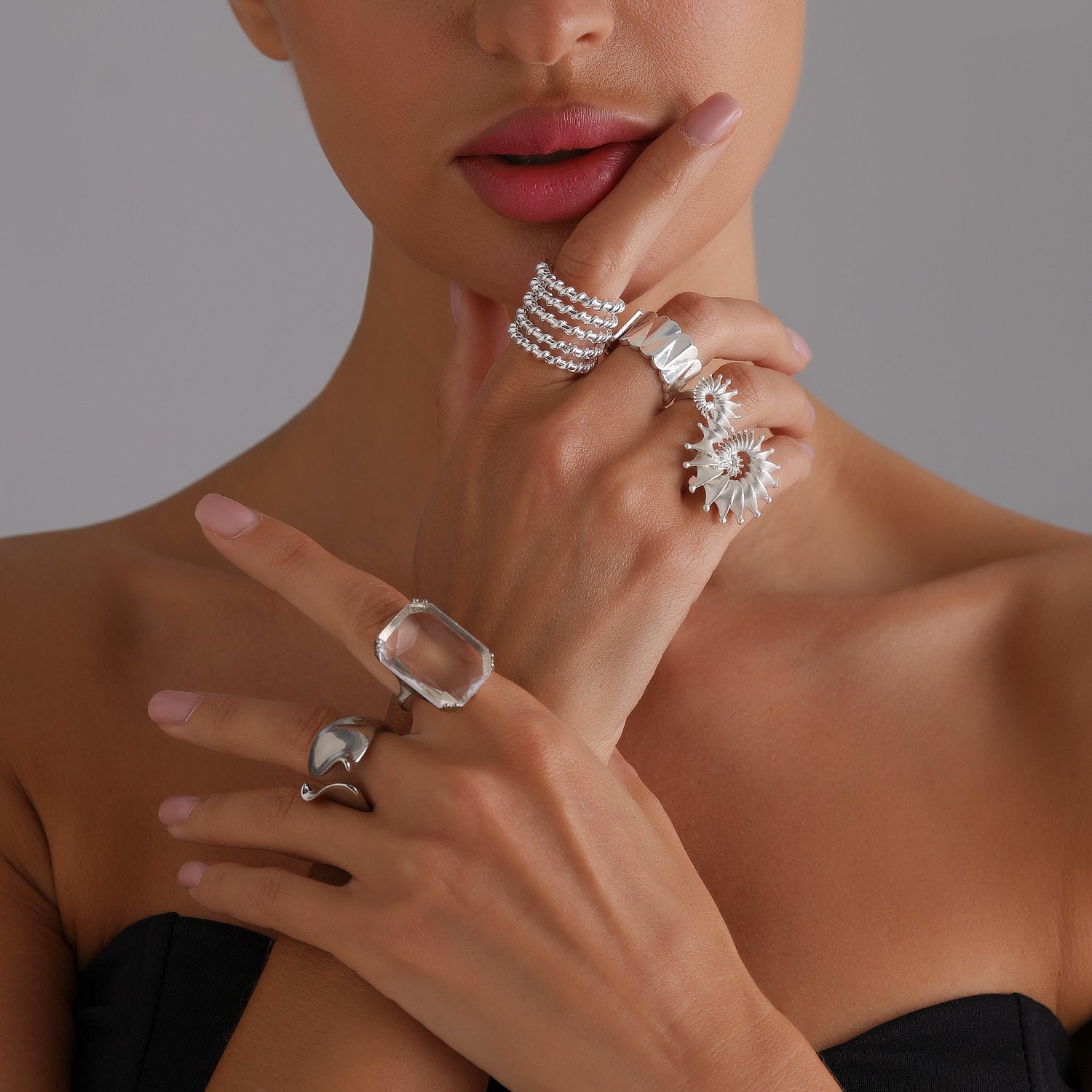 Vintage Geometric Asymmetrical Ring