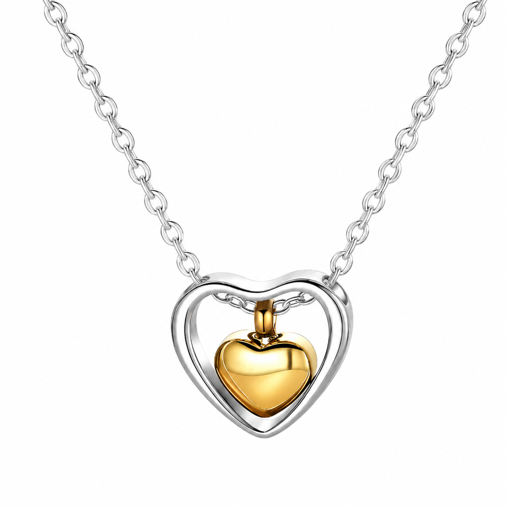Twin Heart Memory Keepsake Necklace
