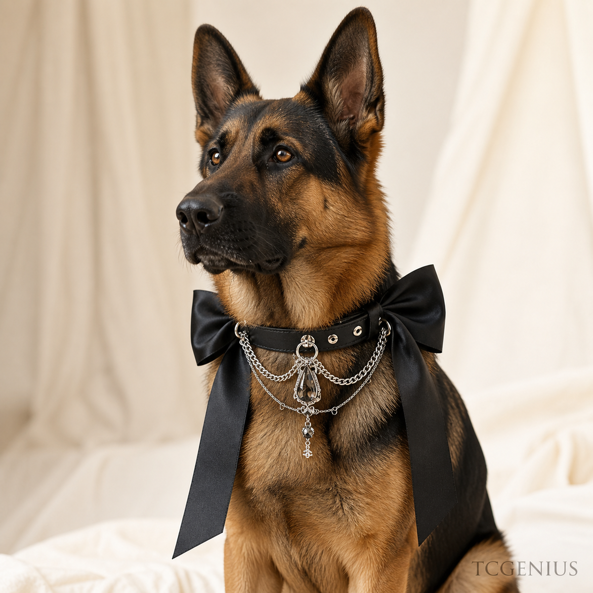 The Princess — Bespoke Crystal Bow Pet Collar