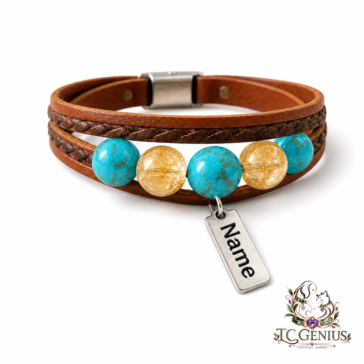 The Knight — Custom Crystal Leather Pet Collar