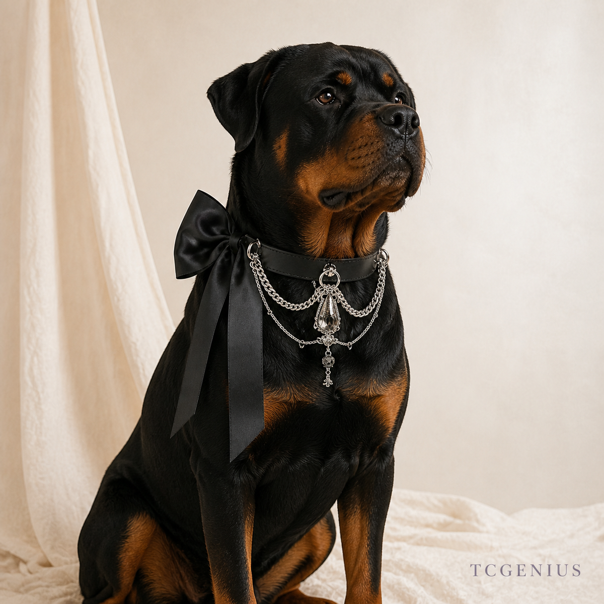 The Princess — Bespoke Crystal Bow Pet Collar