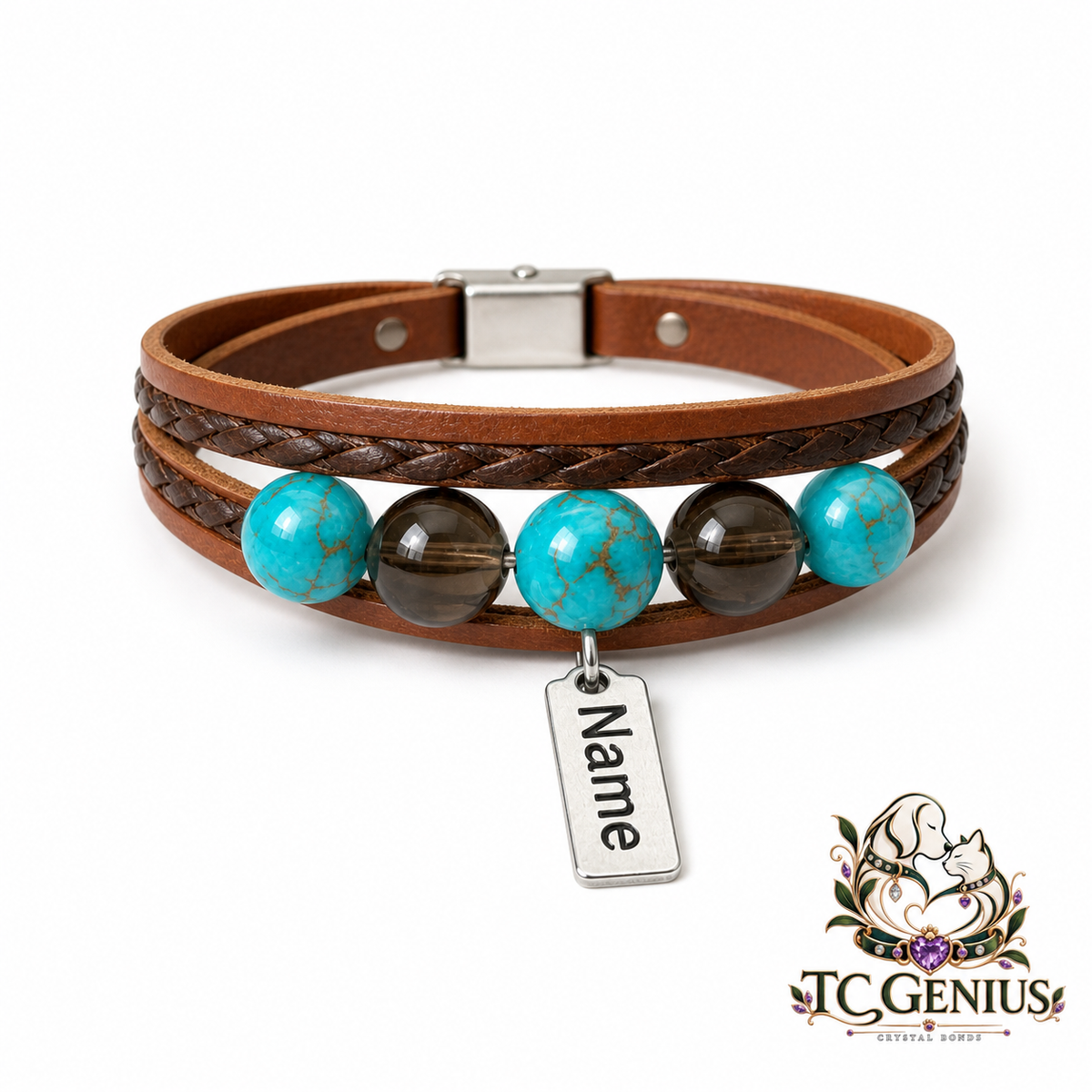 The Knight — Custom Crystal Leather Pet Collar