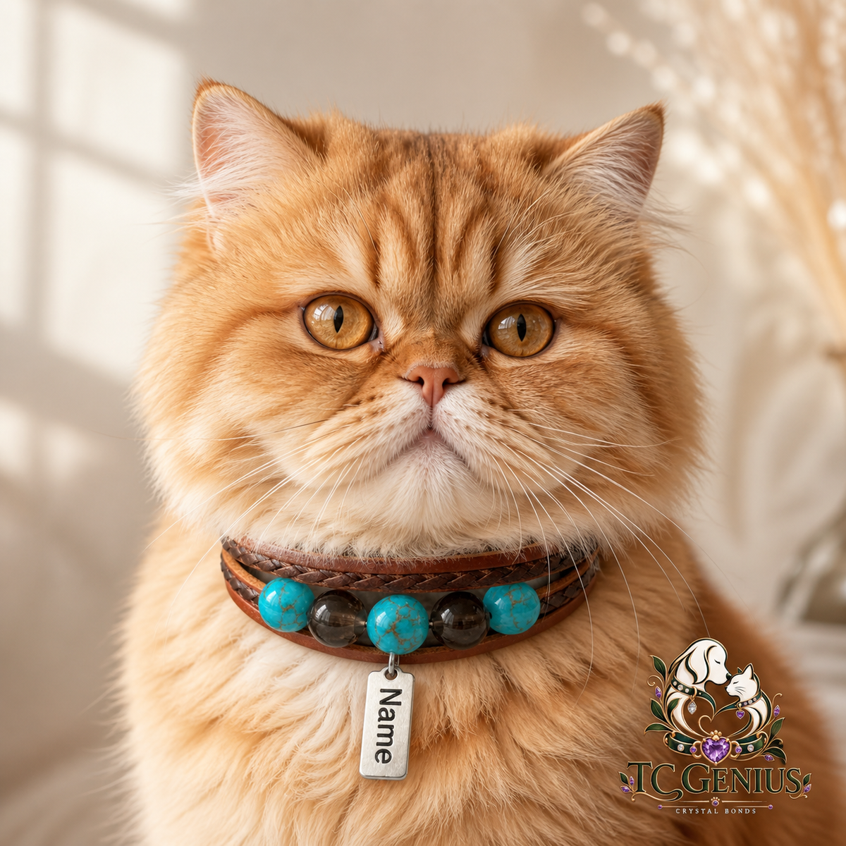 The Knight — Custom Crystal Leather Pet Collar