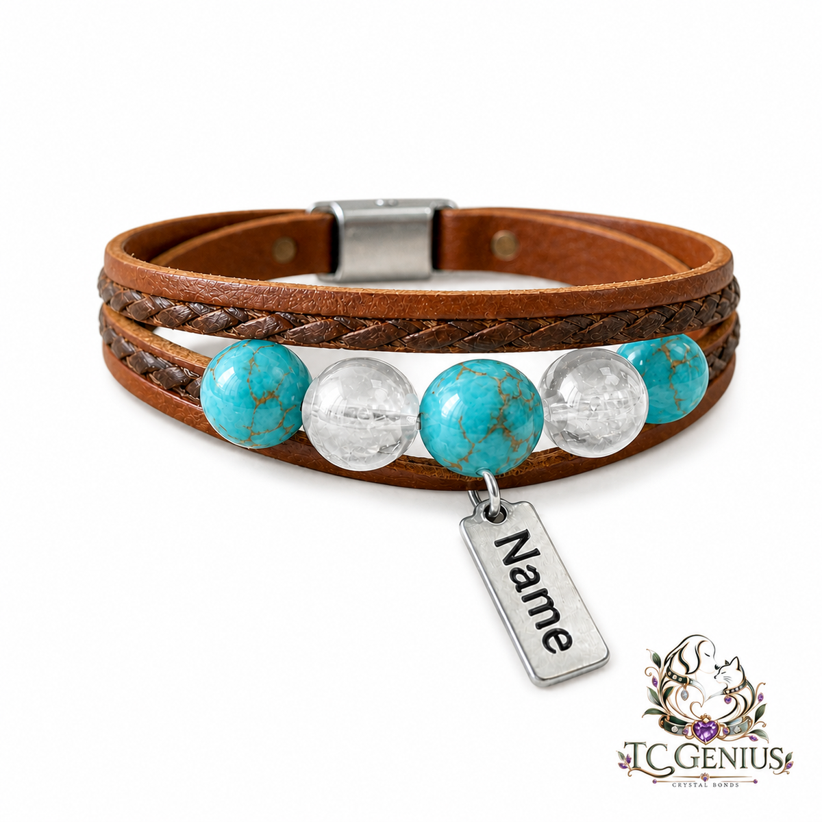 The Knight — Custom Crystal Leather Pet Collar