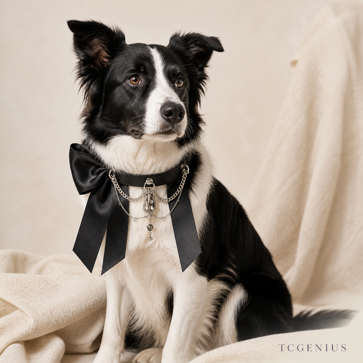 The Princess — Bespoke Crystal Bow Pet Collar