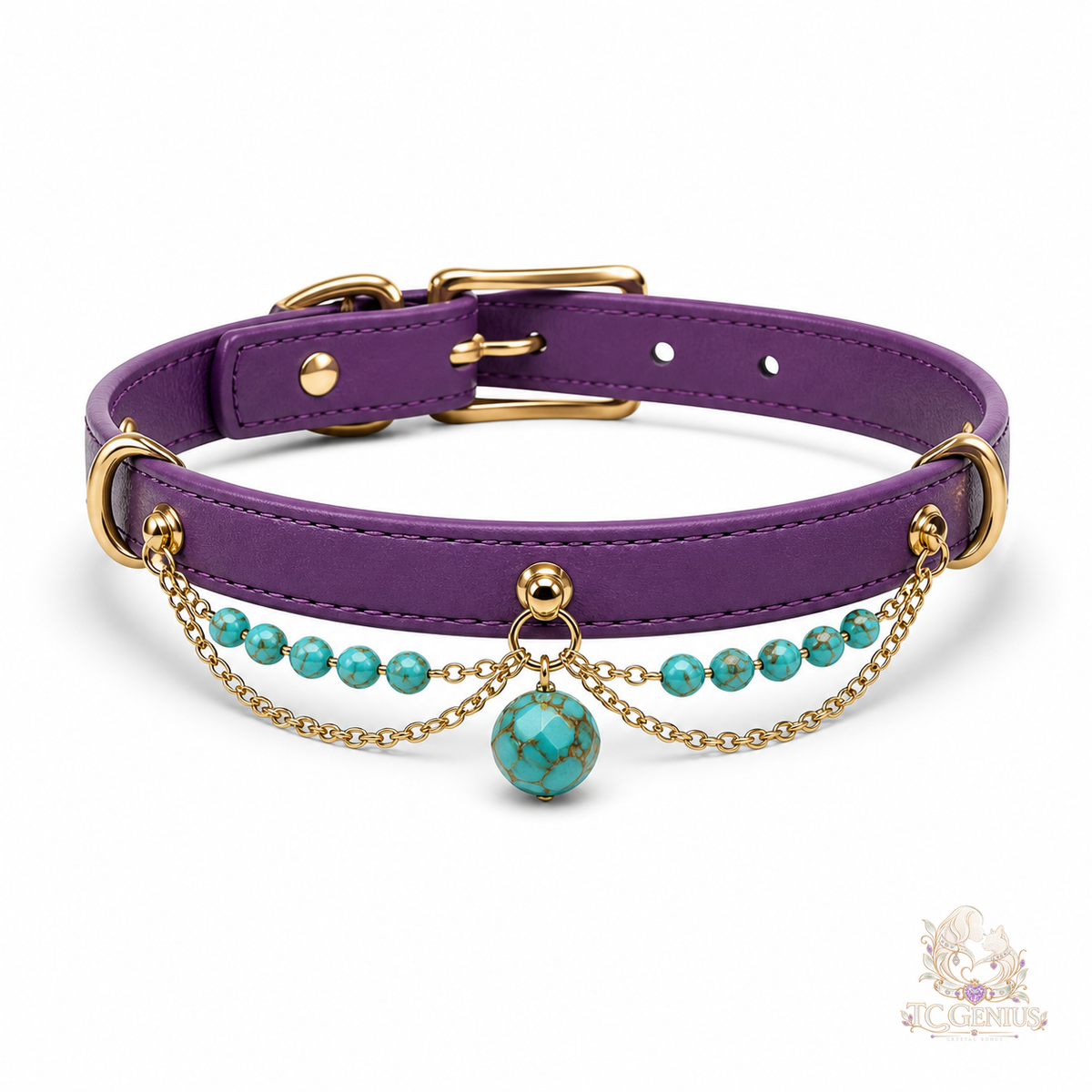 The Queen — Custom Crystal Leather Pet Collar