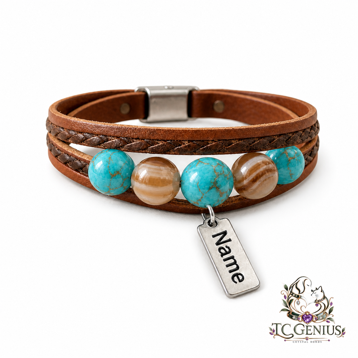 The Knight — Custom Crystal Leather Pet Collar