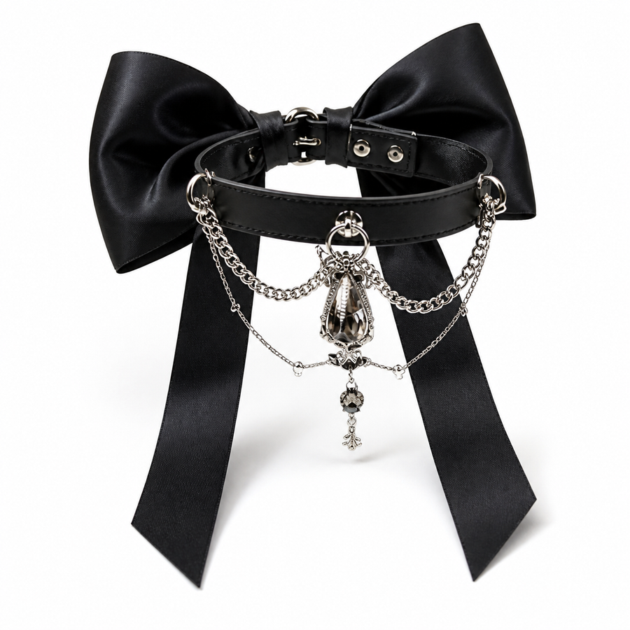 The Princess — Bespoke Crystal Bow Pet Collar