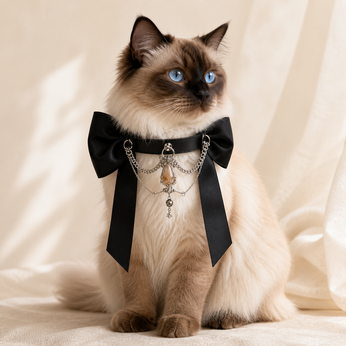 The Princess — Bespoke Crystal Bow Pet Collar