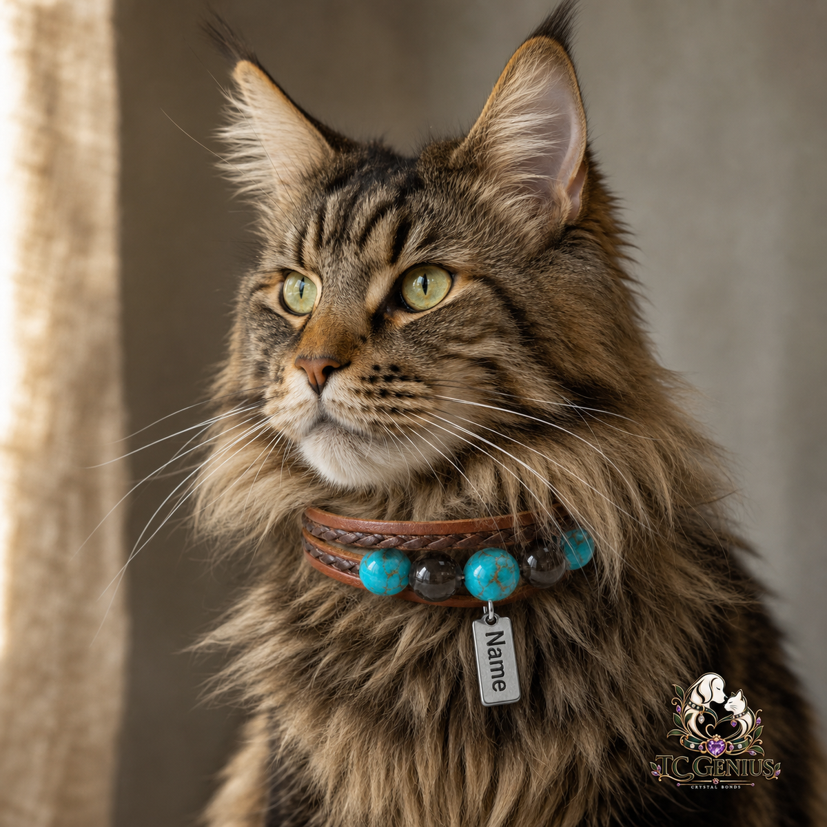 The Knight — Custom Crystal Leather Pet Collar