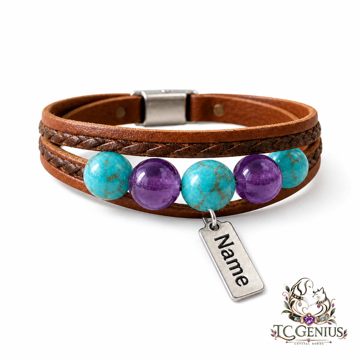 The Knight — Custom Crystal Leather Pet Collar