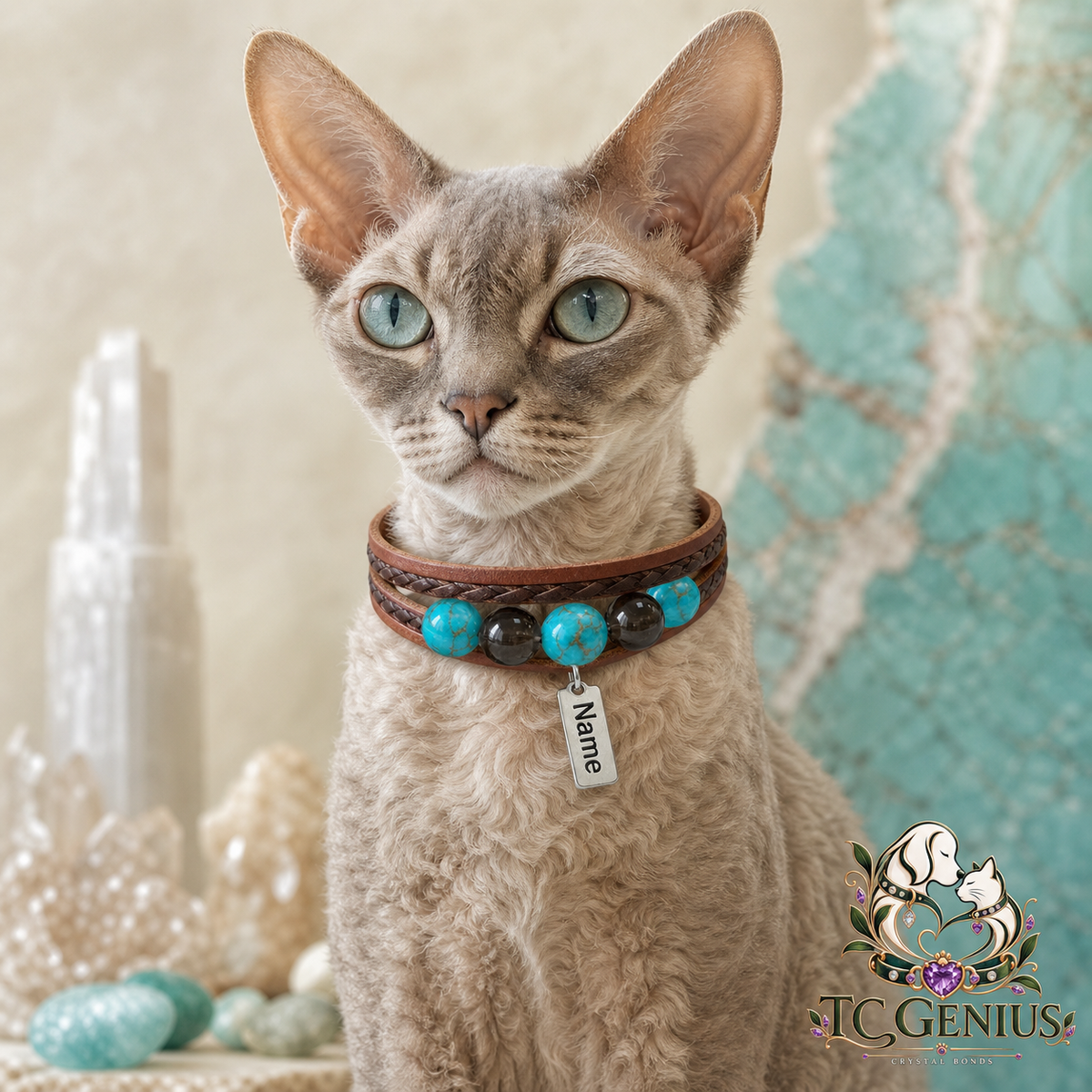 The Knight — Custom Crystal Leather Pet Collar