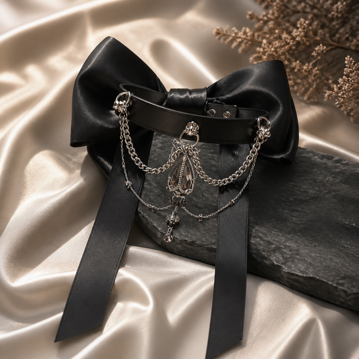 The Princess — Bespoke Crystal Bow Pet Collar