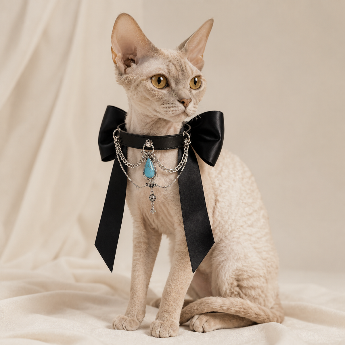 The Princess — Bespoke Crystal Bow Pet Collar
