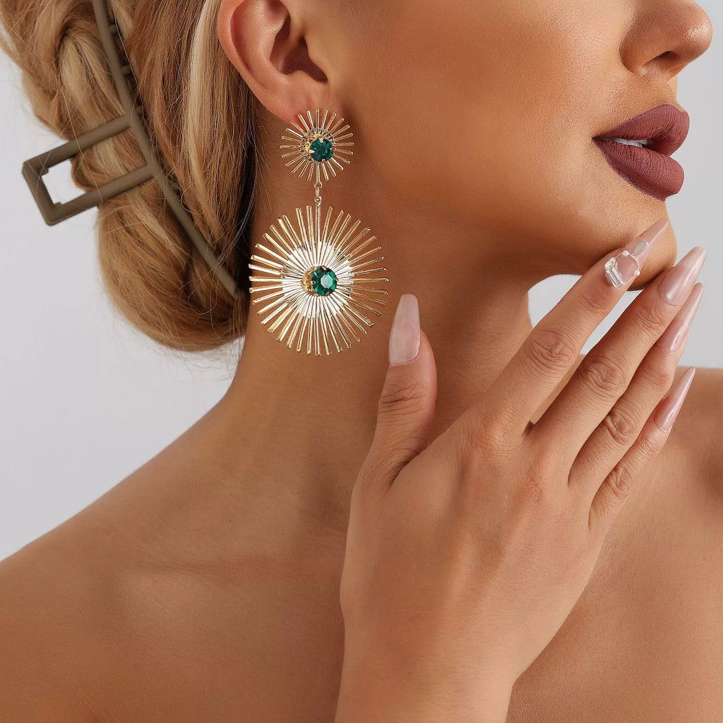 Spiked Zircon Statement Earrings