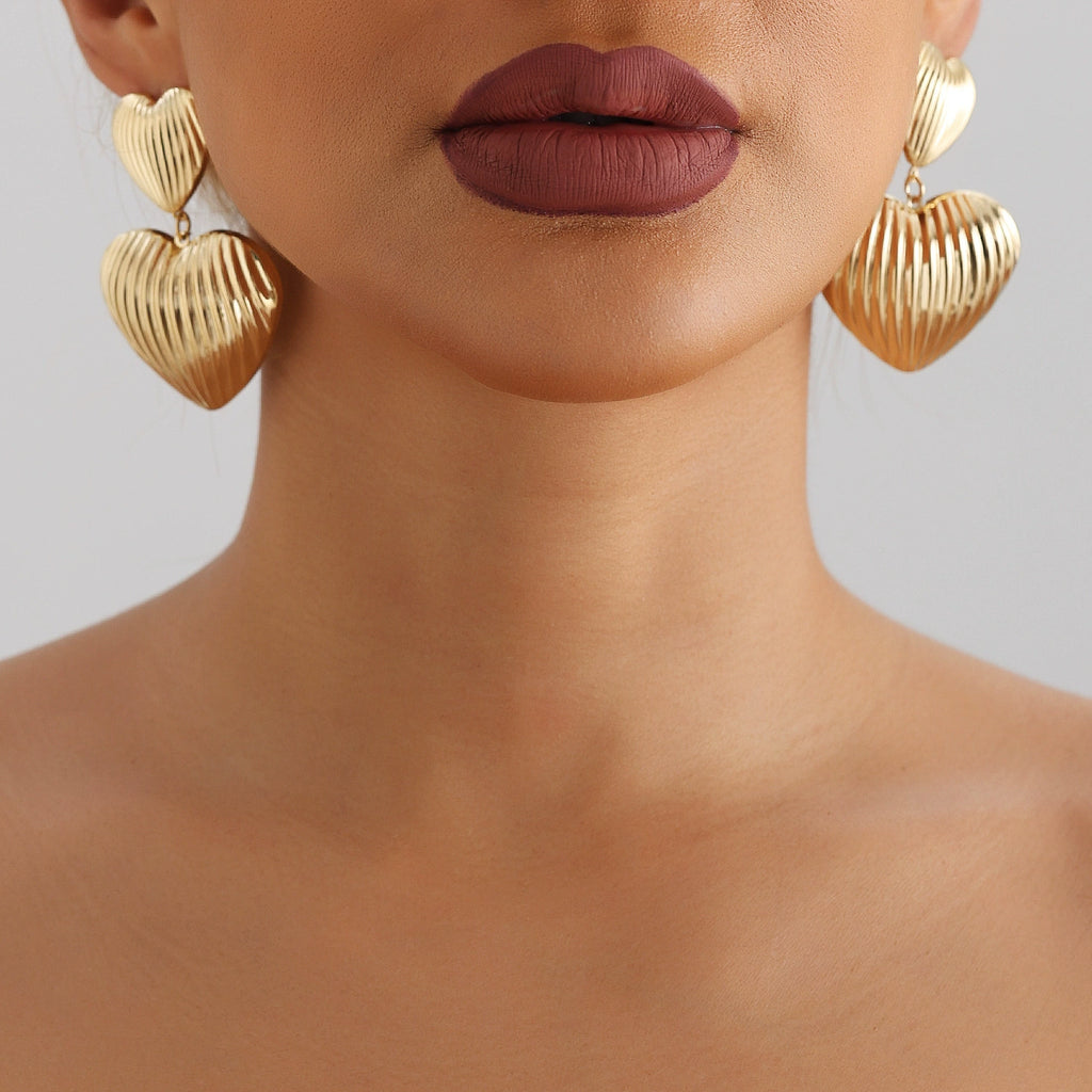 Vintage Heart Charm Earrings