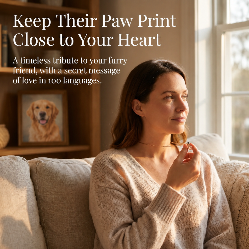 Paw Print Projection Memorial Necklace