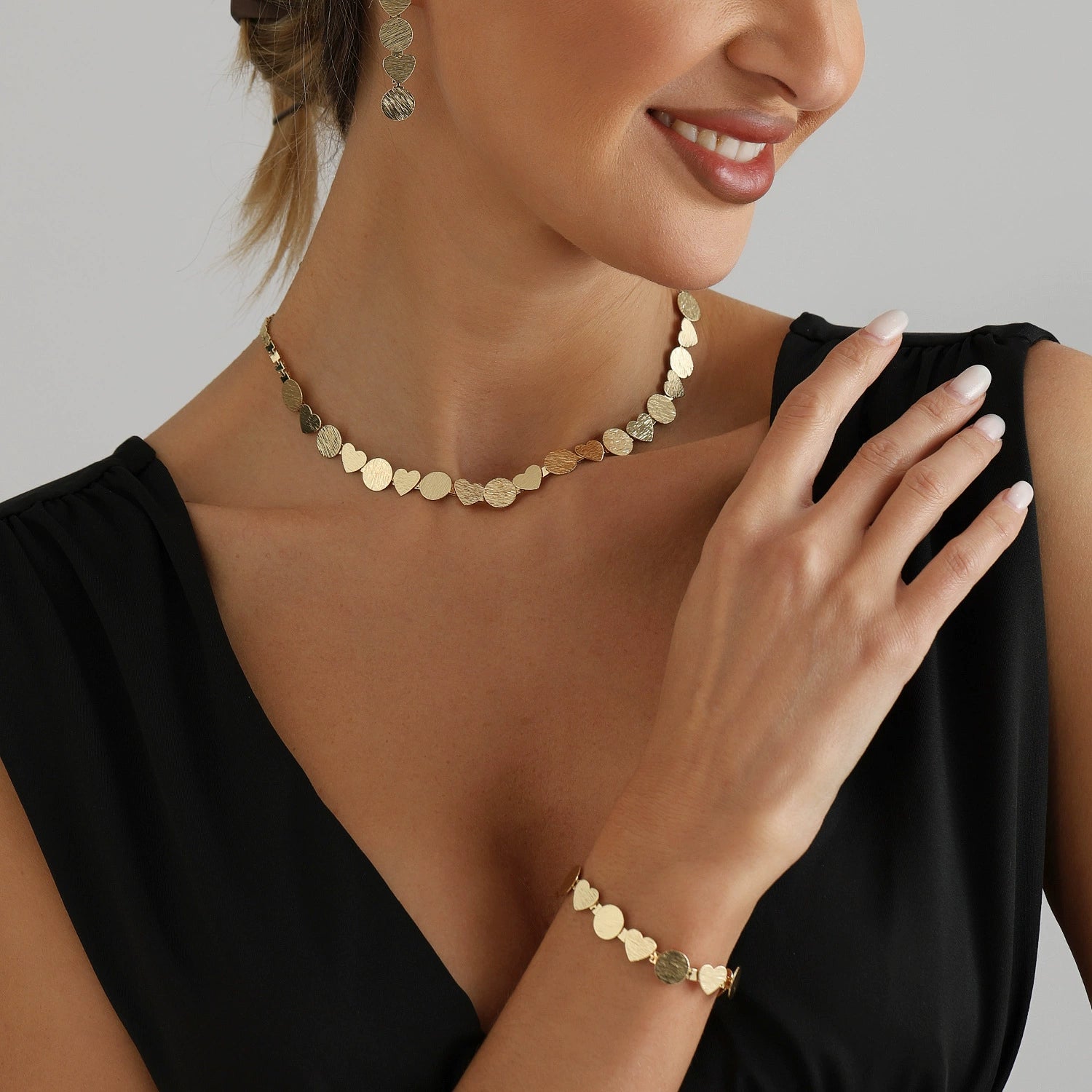 Geometric Heart Pull-Wire Jewelry Set