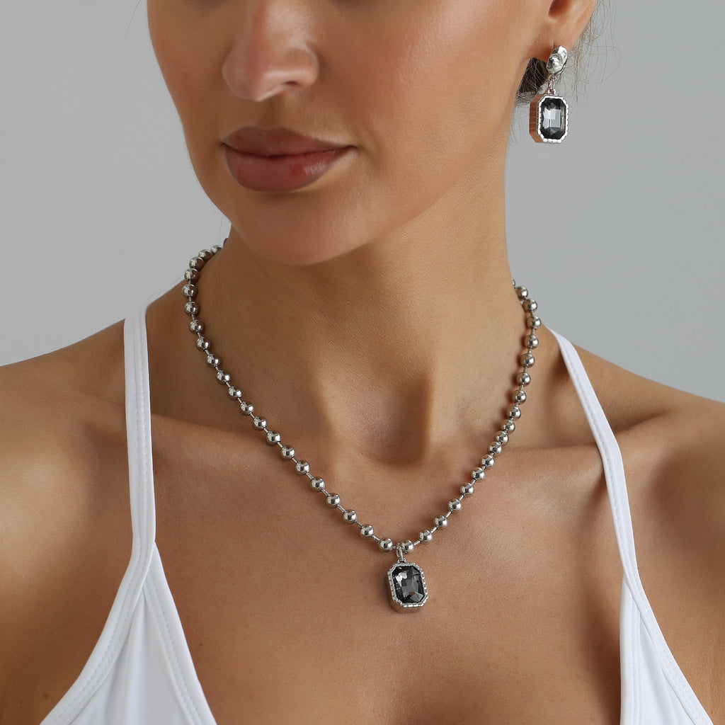 Geometric Square Diamond Necklace