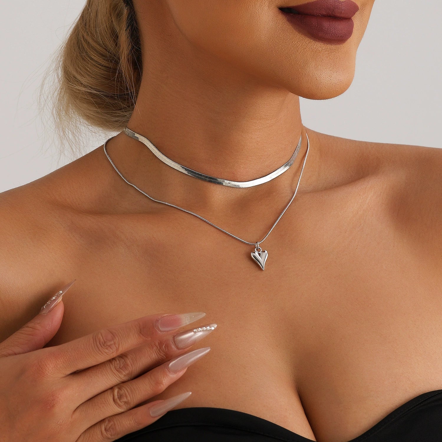 Double Layer Herringbone Necklace
