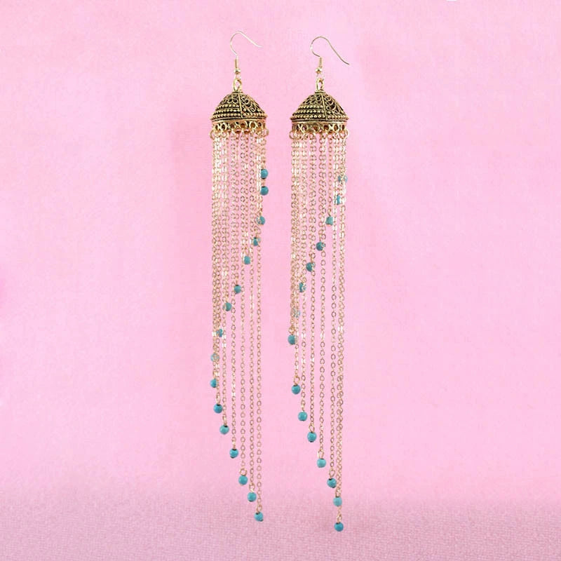 Vintage Castle Tassel Earrings