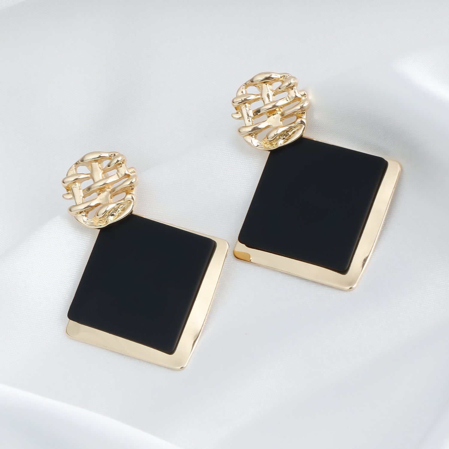 Geometric Square Sequin Earrings