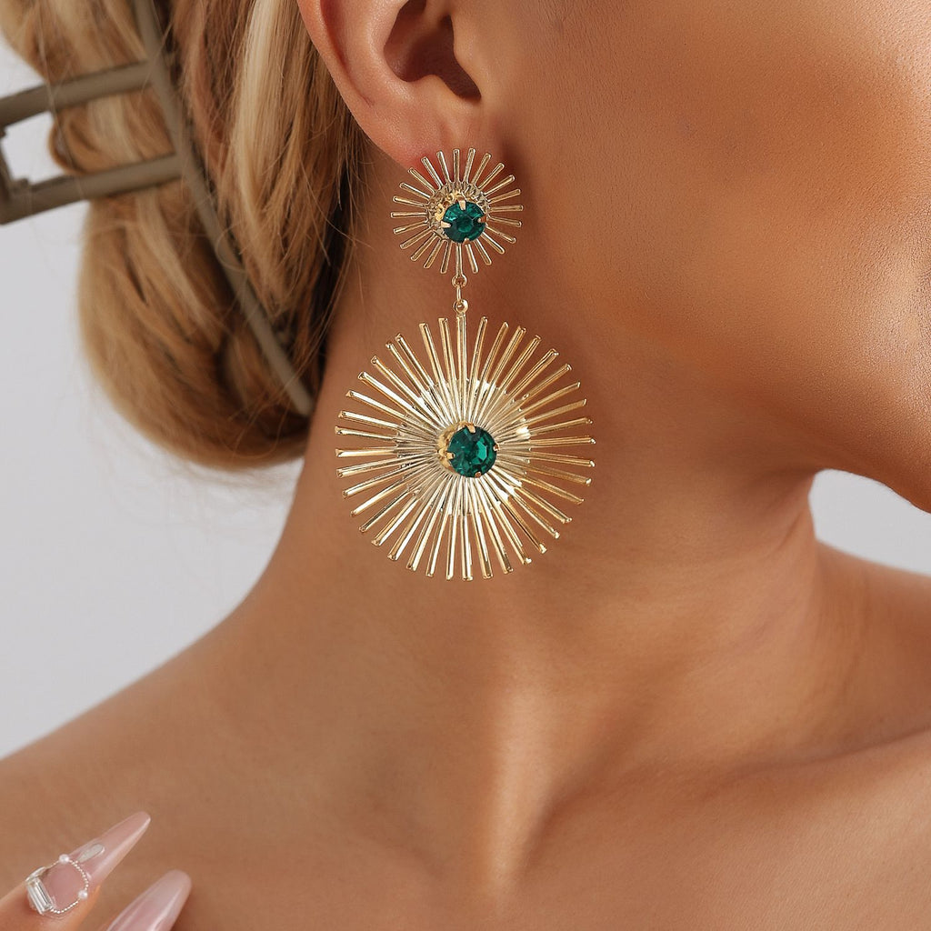 Spiked Zircon Statement Earrings