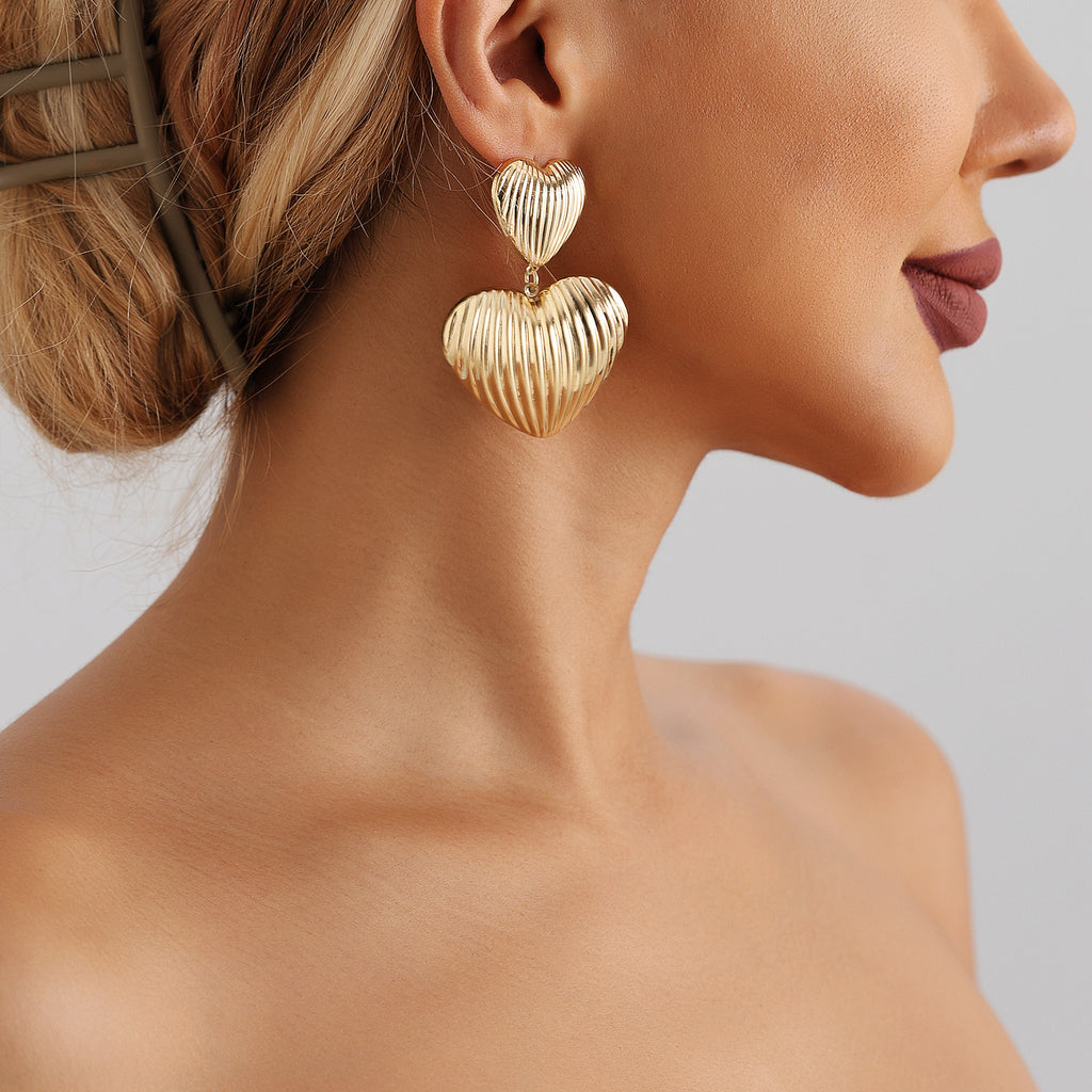 Vintage Heart Charm Earrings