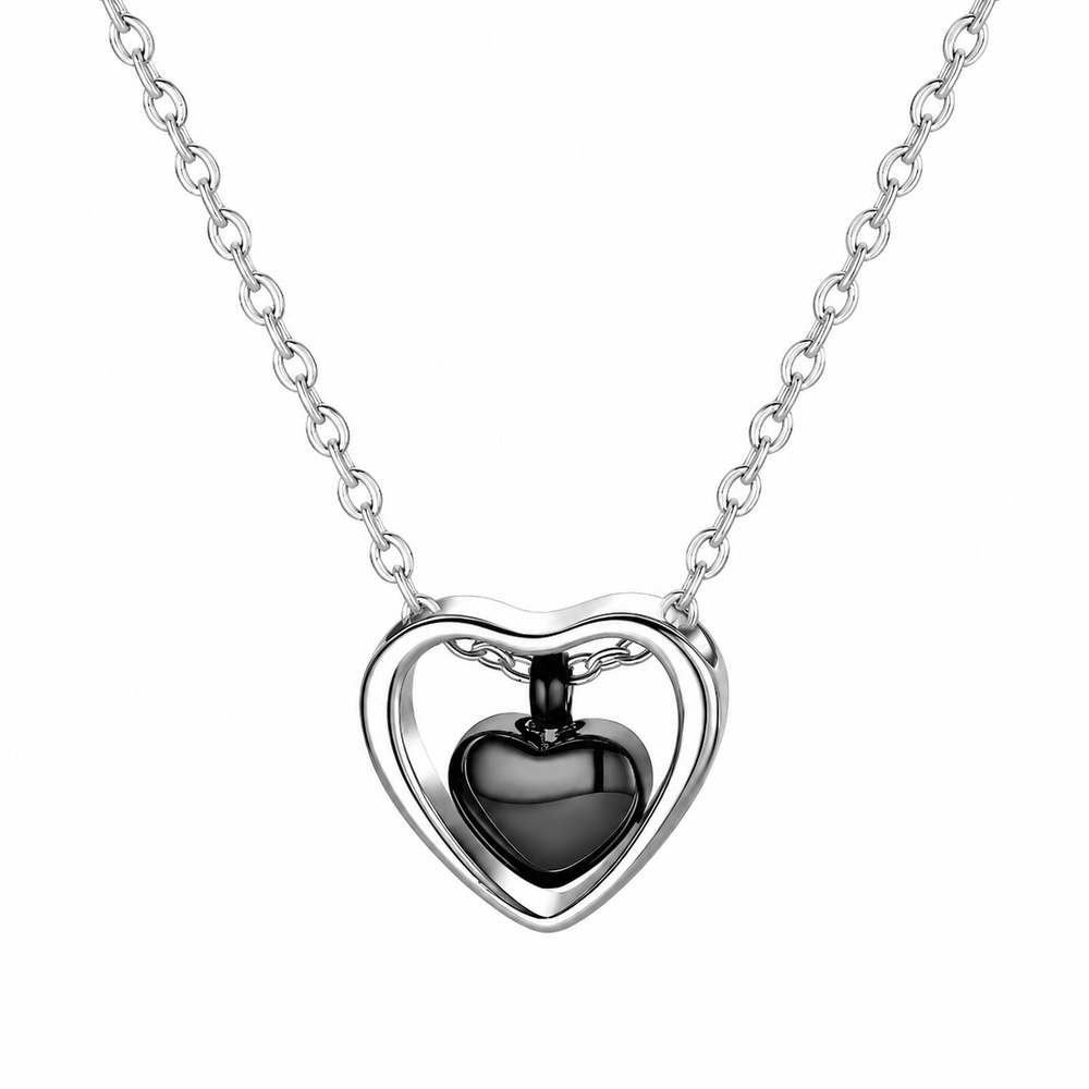 Twin Heart Memory Keepsake Necklace