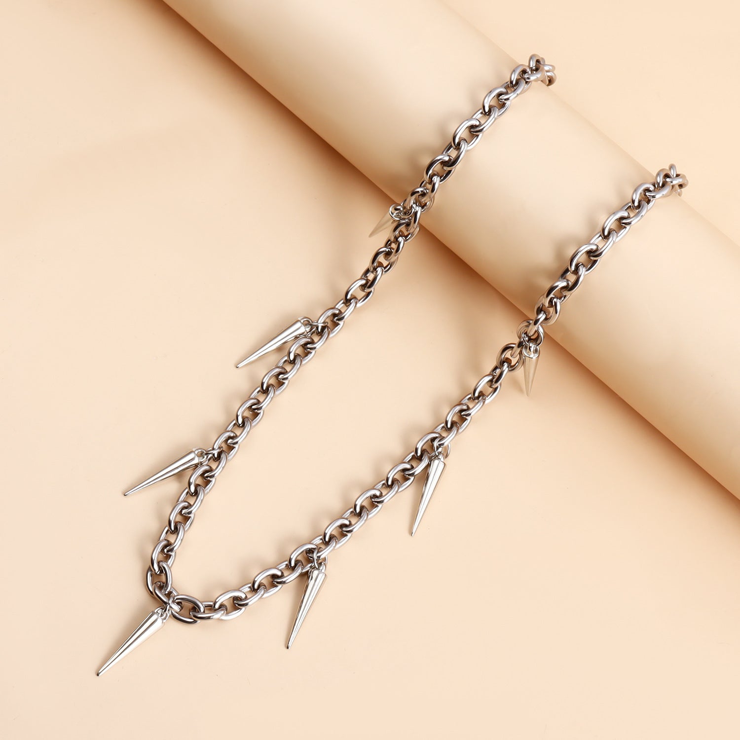 Punk Rock Rivet Fringe Necklace