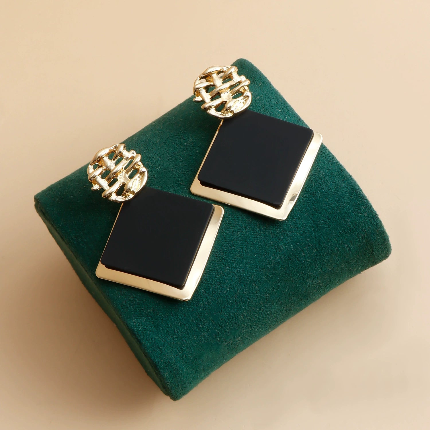 Geometric Square Sequin Earrings