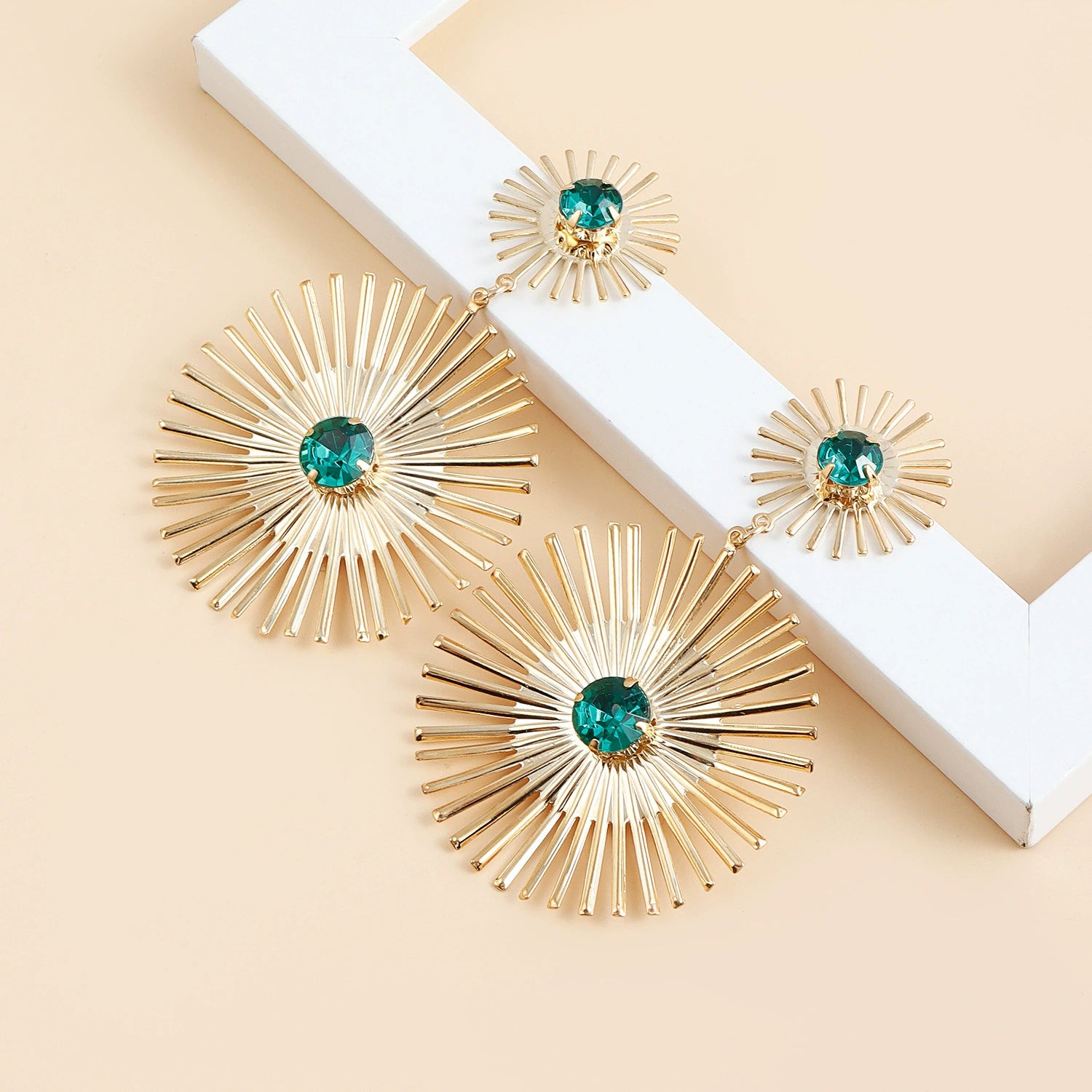 Spiked Zircon Statement Earrings