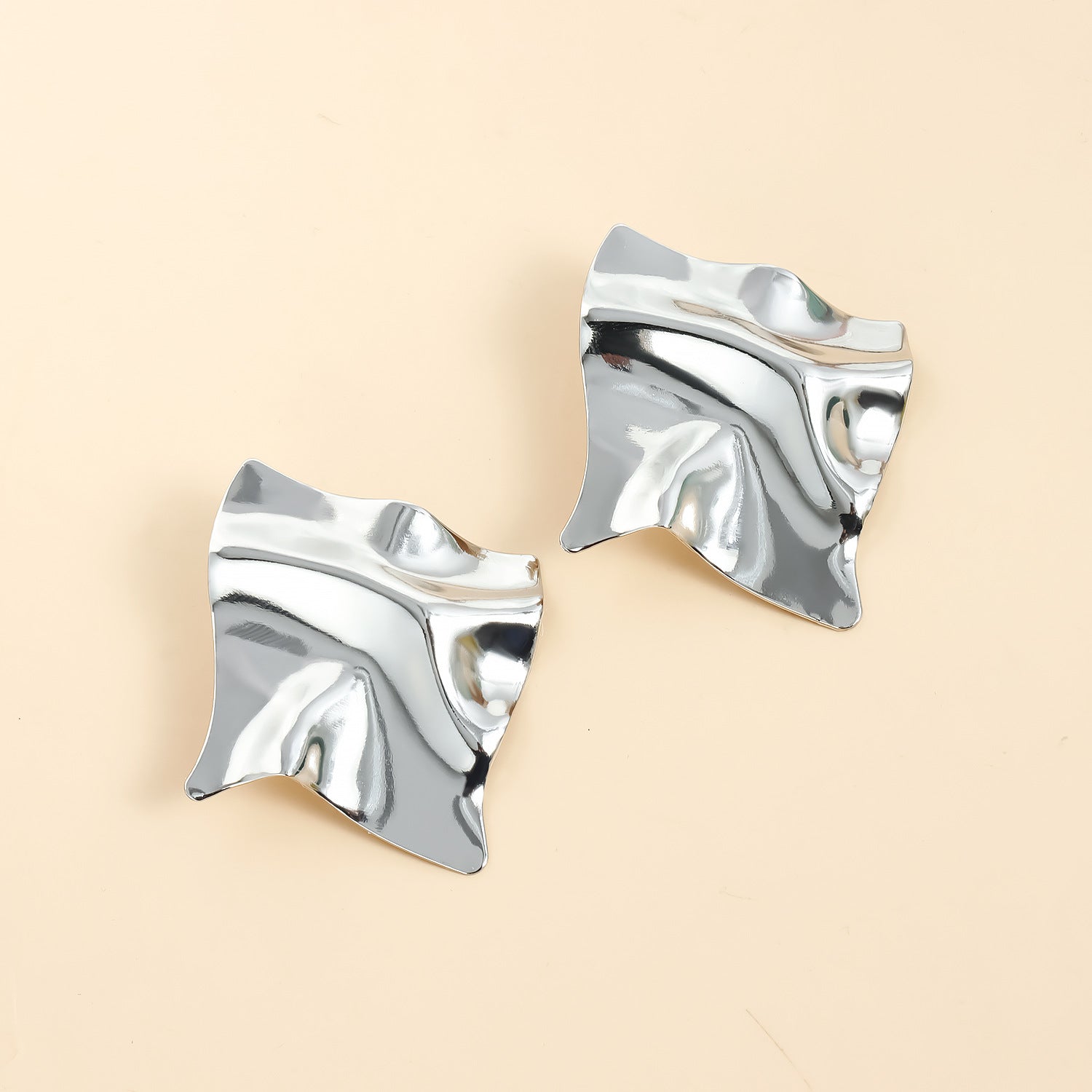 Retro Asymmetrical Pleated Earrings