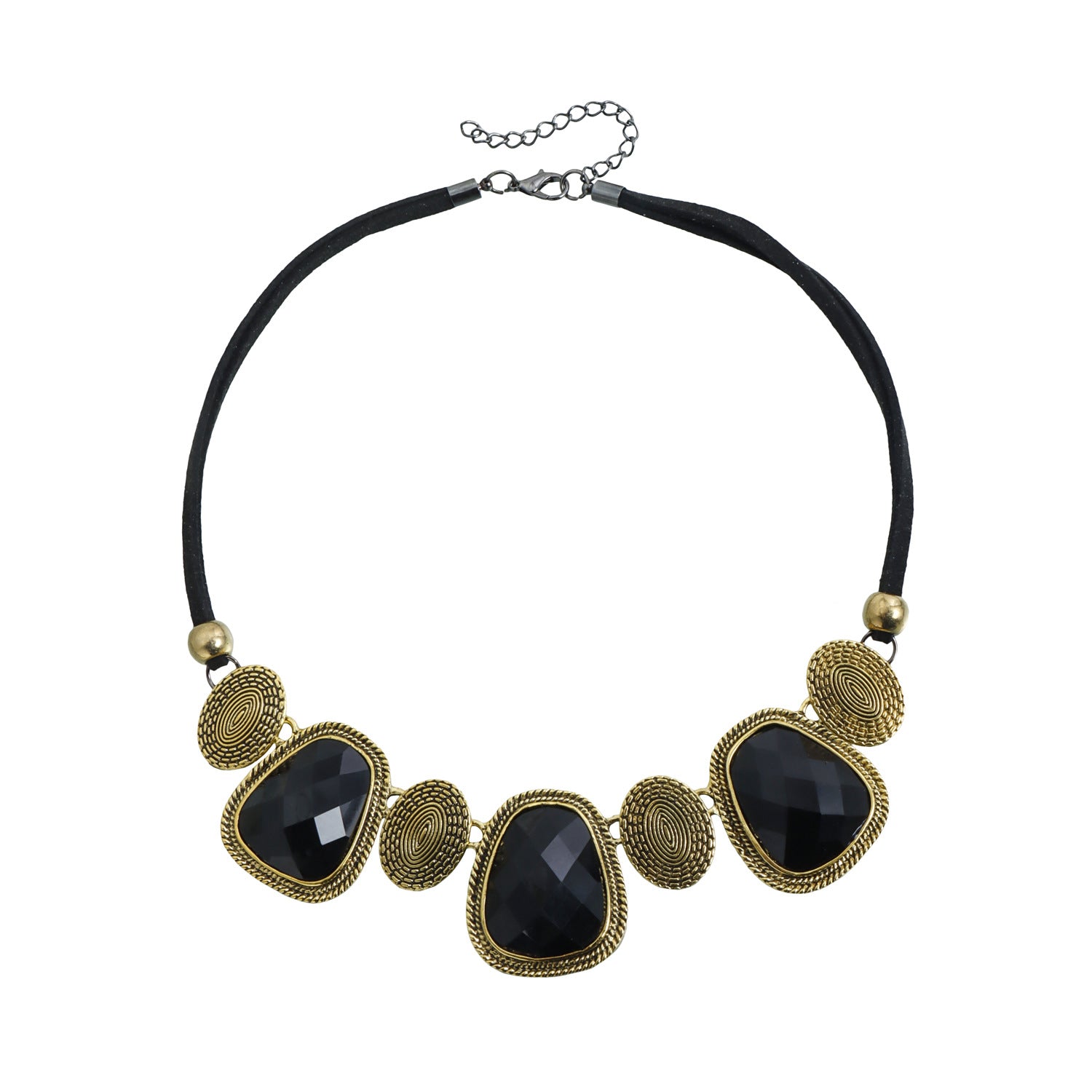 Black Gemstone Bohemian Necklace