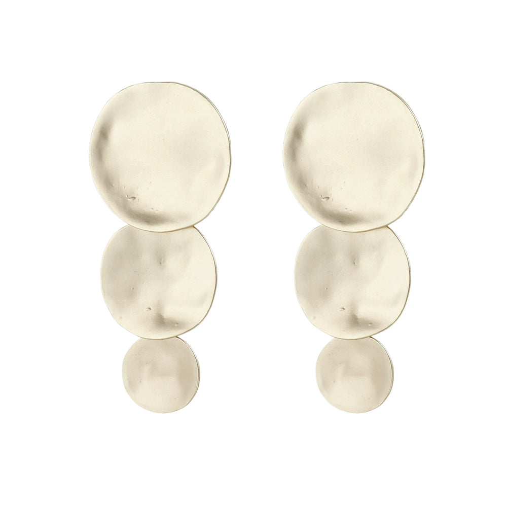 Triple-Layer Hammered Geometric Disc Studs