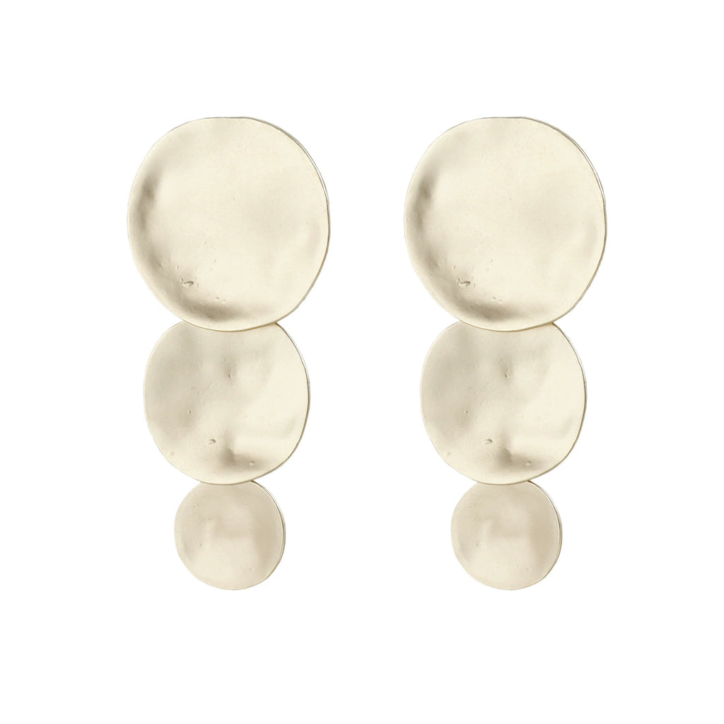 Triple-Layer Hammered Geometric Disc Studs