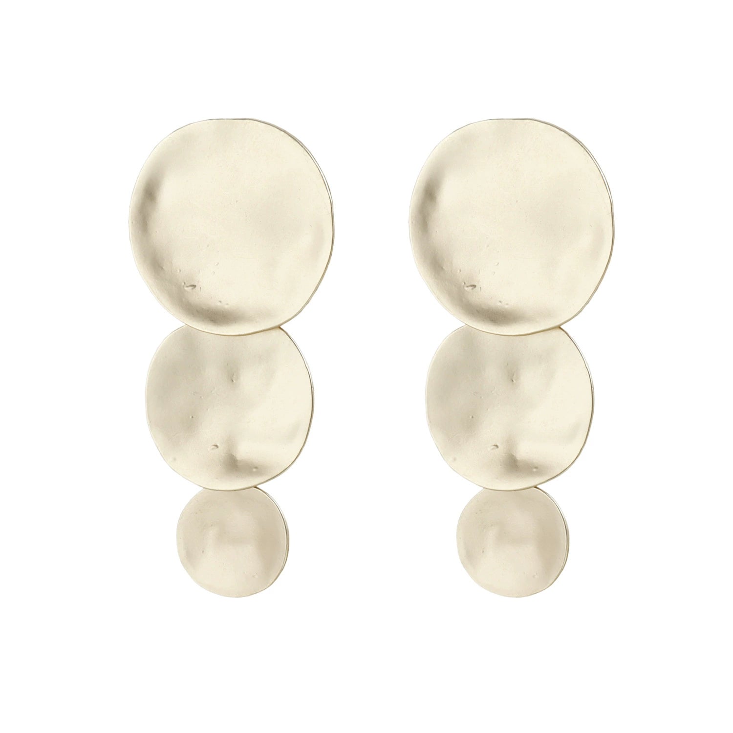 Triple-Layer Hammered Geometric Disc Studs