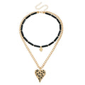 Enamel Heart Spot Pendant Clavicle Necklace