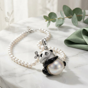 3D Panda Pearl Necklace