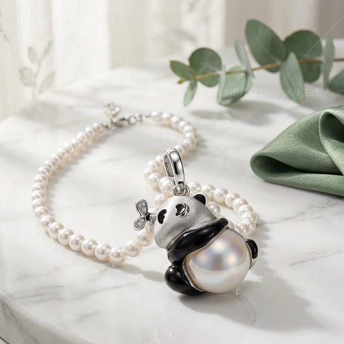 3D Panda Pearl Necklace