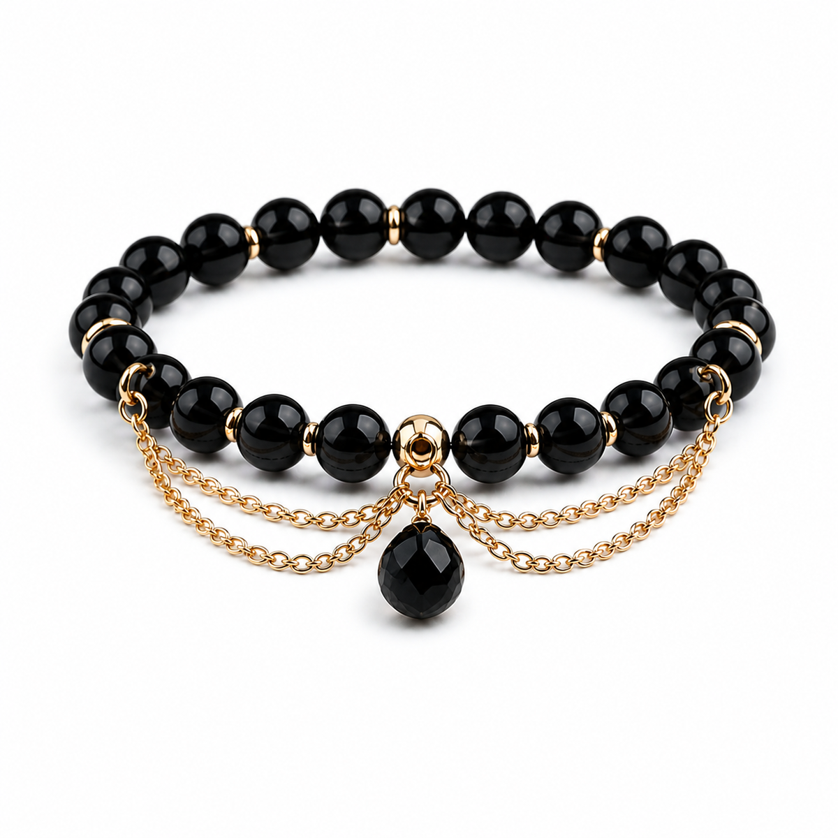 The Queen — Purple Crystal & Gold-Tone Charm Bracelet