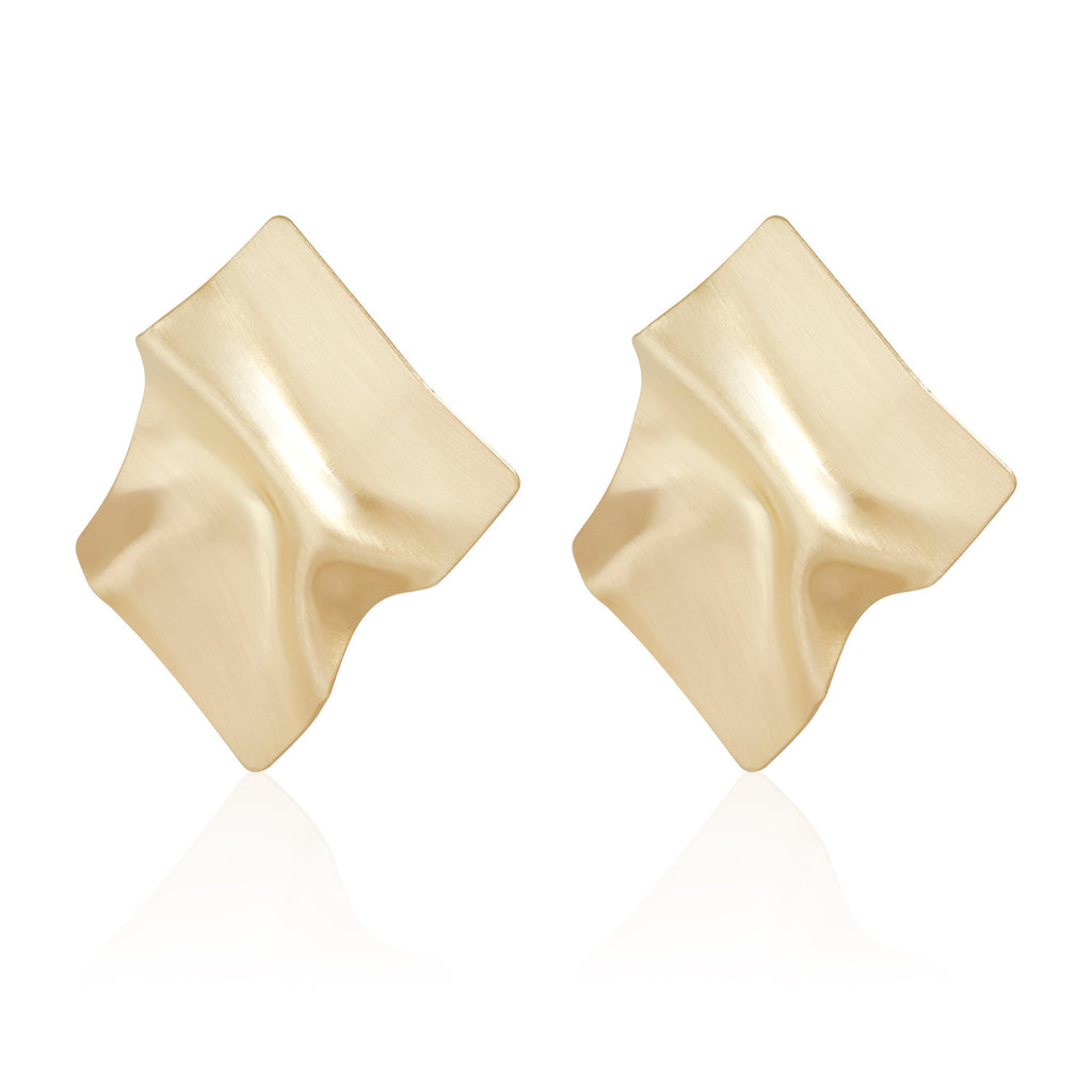Retro Asymmetrical Pleated Earrings