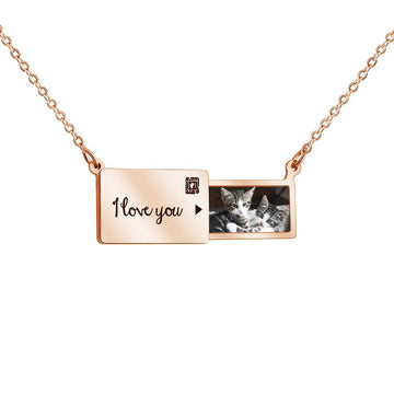 Personalised Pull-Out Photo NFC Memorial Necklace