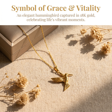 3D Gold-Plated Hummingbird Necklace