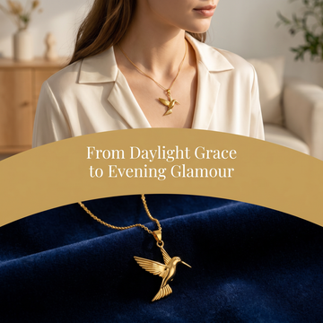 3D Gold-Plated Hummingbird Necklace
