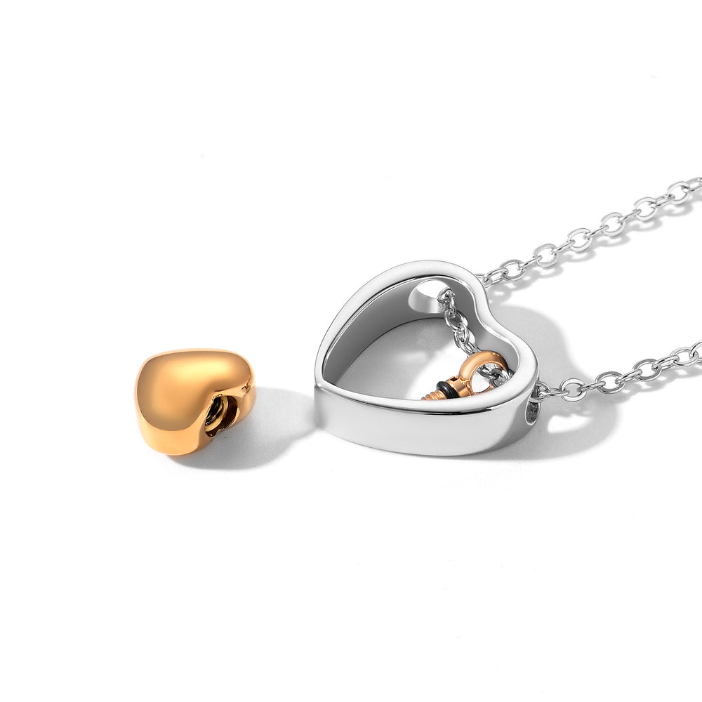 Twin Heart Memory Keepsake Necklace