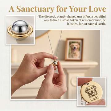 Personalised Pet Portrait Planet Memorial Necklace