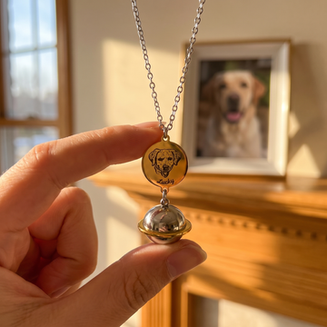 Personalised Pet Portrait Planet Memorial Necklace