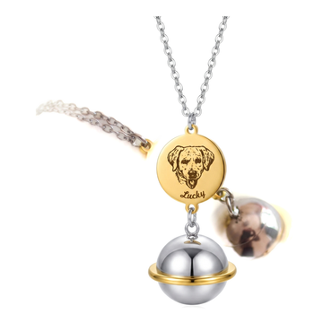 Personalised Pet Portrait Planet Memorial Necklace