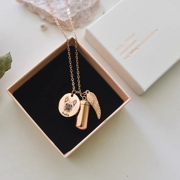 Personalised Pet Photo Angel Wings Pendant Necklace